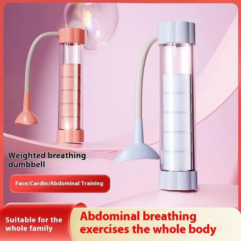 1Pcs Adjustable Diaphragm Breathing Dumbbell Trainer For Core Strength Facial Toning Lung Capacity Expander