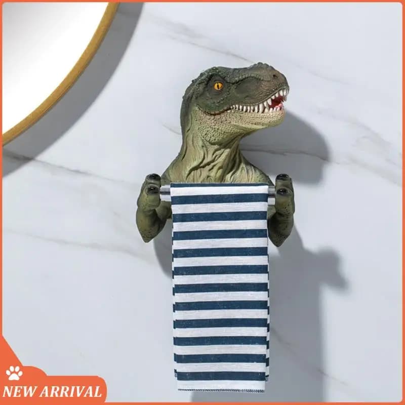 Emption! Portasciugamani a parete con supporto per carta igienica a forma di dinosauro per riporre il supporto della cucina del bagno