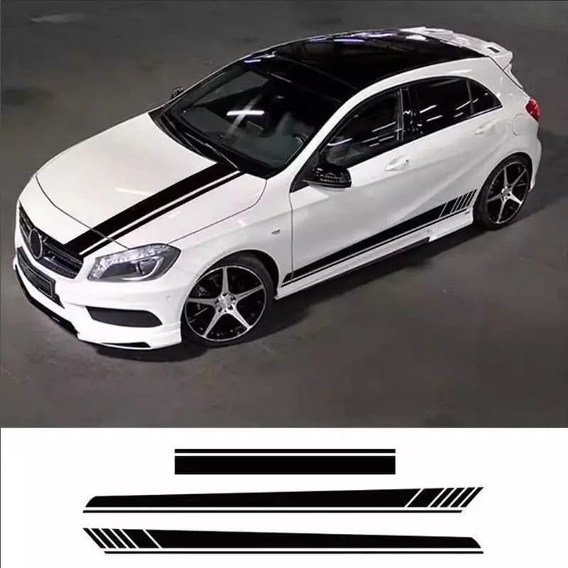 Adesivo per auto di vendita caldo Cappuccio Corpo Porta Gonna laterale Strisce Sport fai da te Vinile Impermeabile Anti-graffio Proteggi Decal Trim Accessori