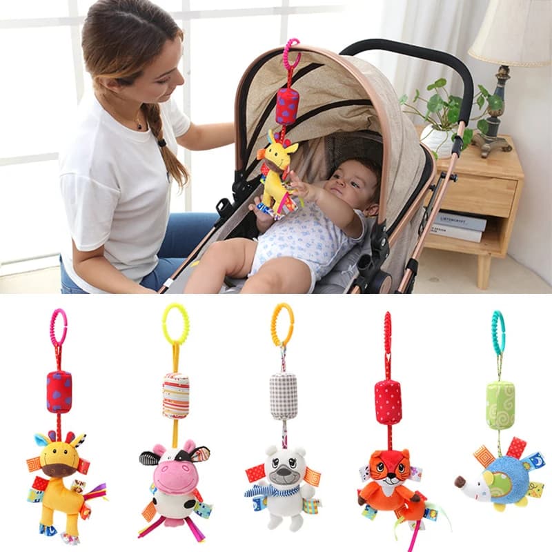 Giocattolo per bambini Letto in peluche Ciondolo appeso Peluche per bambini Simpatico cartone animato Animale Campanella a vento Passeggino Appeso Massaggiagengive Passeggino per regali appena nati