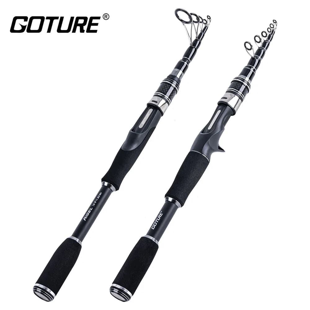 Goture RIGEL canna da pesca telescopica 1.8-2.7m in fibra di carbonio Spinning Casting Lure canna da pesca M Power for Carp Bass Trout Tackle