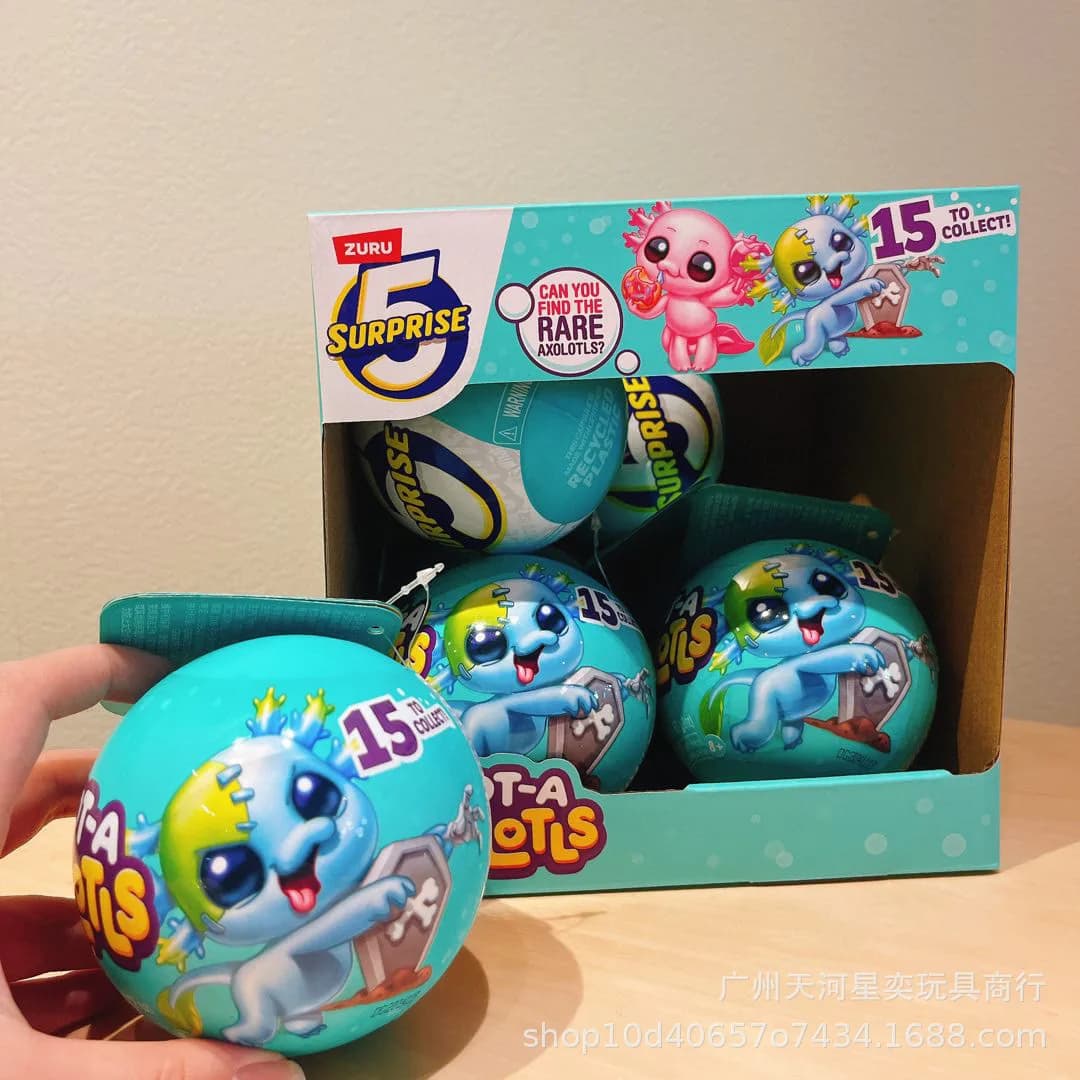Zuru 5 Surprise A Lot A Axolotls Mystery Ball - Modello Raro da Collezione Axolotl 77623 - 15 Stili da Collezionare per Appassionati e Collezionisti