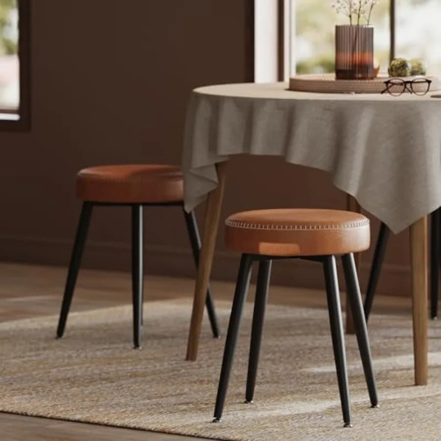 Collezione VASAGLE EKHO - Set di 2 Sedie da Pranzo e Sgabelli Imbottiti, Sedie da Cucina, Sgabelli da Toeletta in Pelle Sintetica con Cuciture