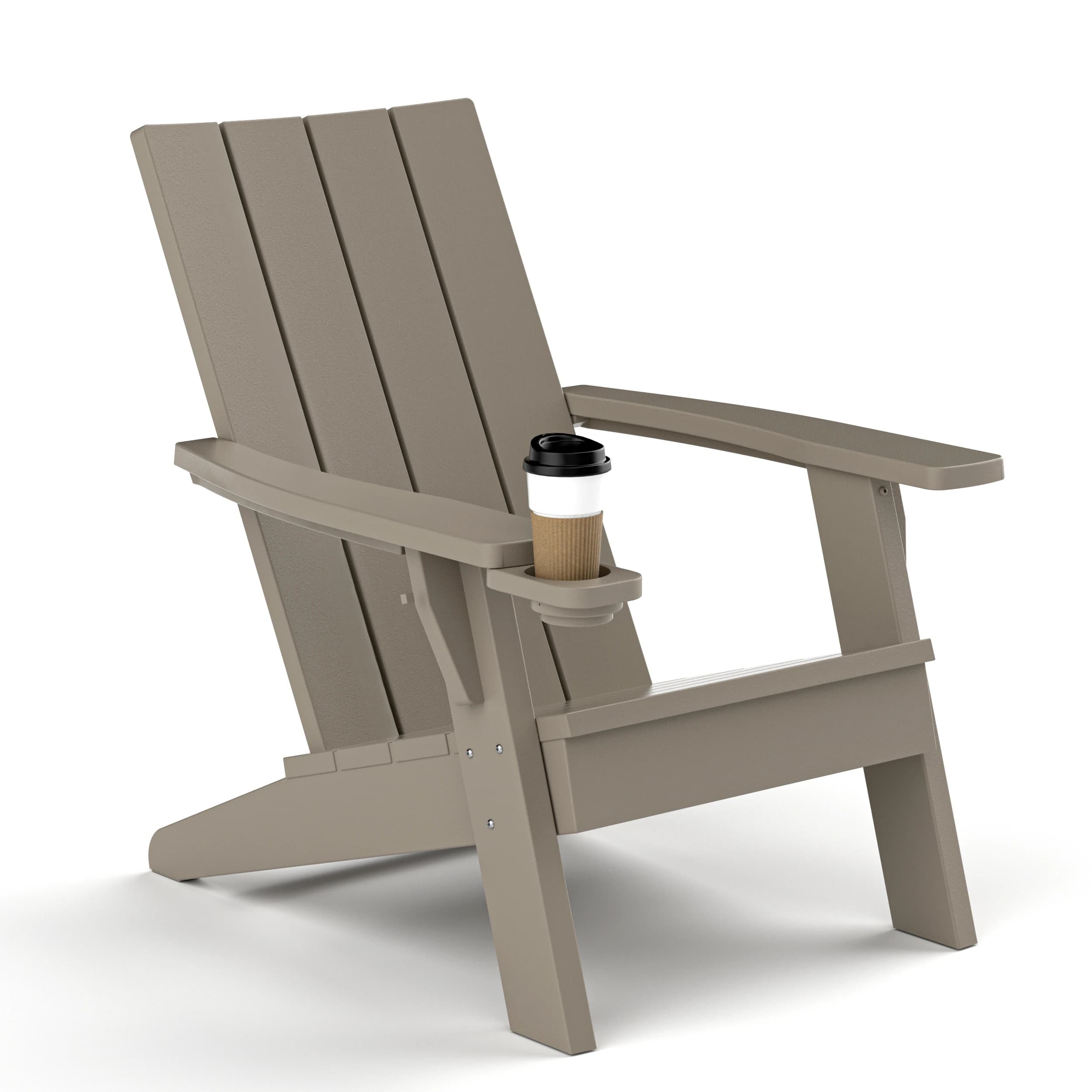 Adirondack Chair weather resistant: Exterior chair in Plastic - Patio chairs with Wallet and Wood Effect Finish - Law