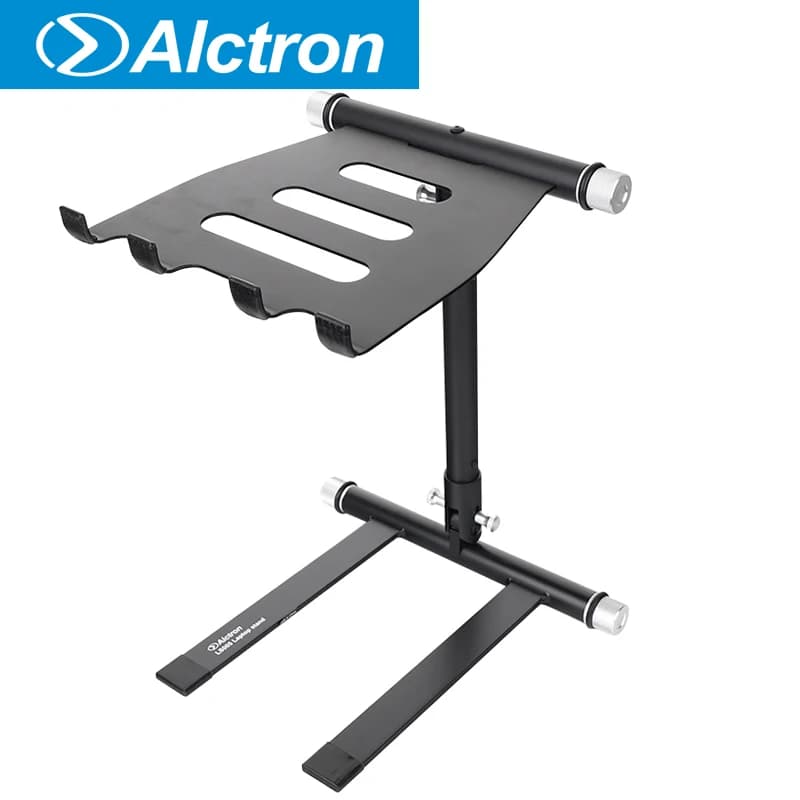 Supporto professionale per laptop Alctron LS005, design pieghevole, funzione ad angolo regolabile, protezioni in gomma, allume per carichi pesanti