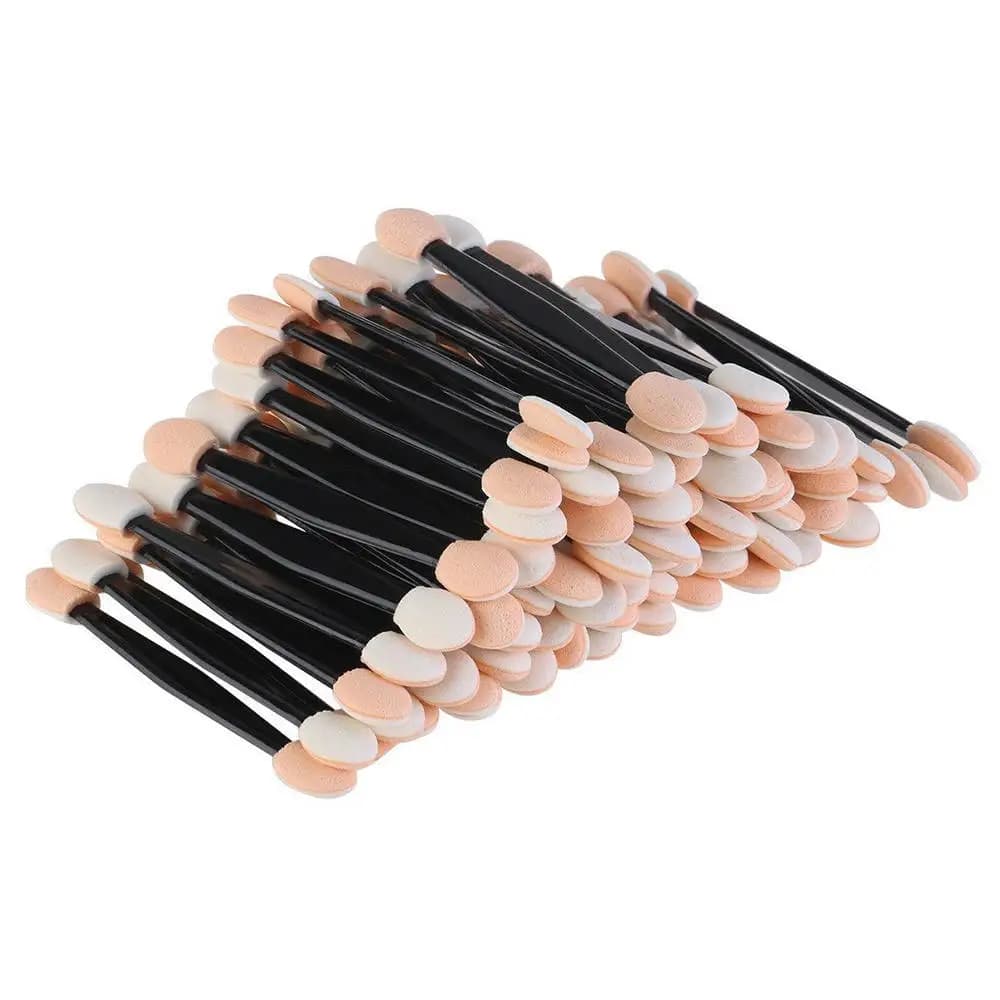 100 pz Pennelli Doppia Punta in Spugna per Nail Art e Polvere, Pennello Multifunzione per Ombretto, Strumento Portatile per Trucco e Manicure