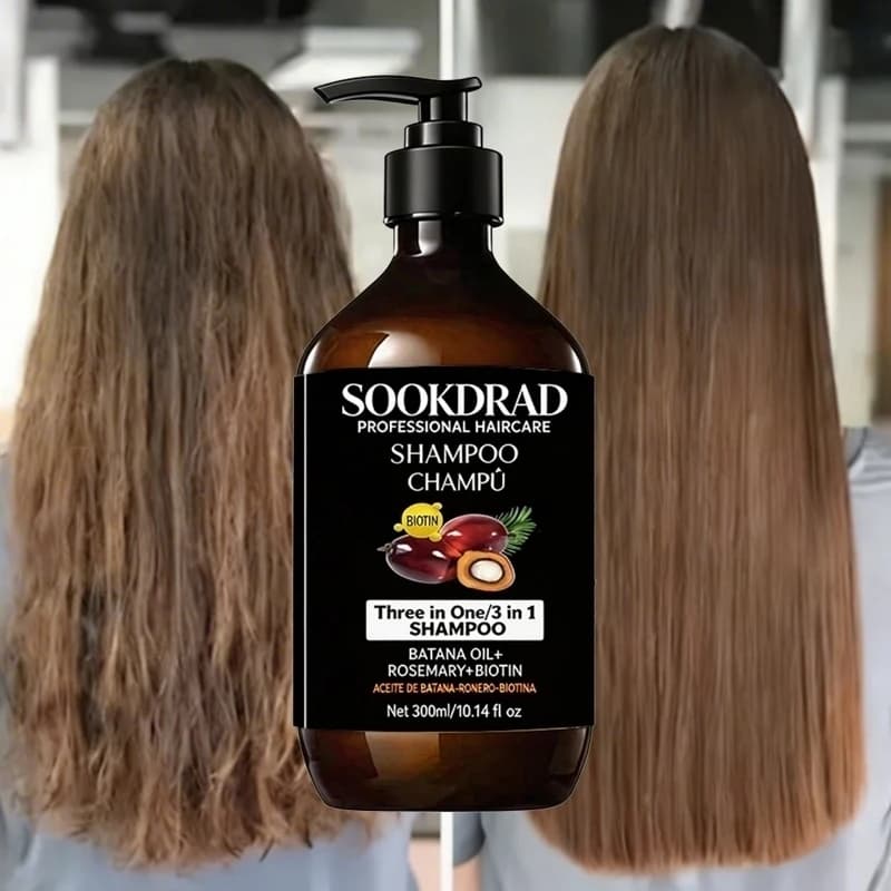 Shampoo 3 in 1 per riparare i capelli danneggiati con olio di Batana, rosmarino e biotina 300ml