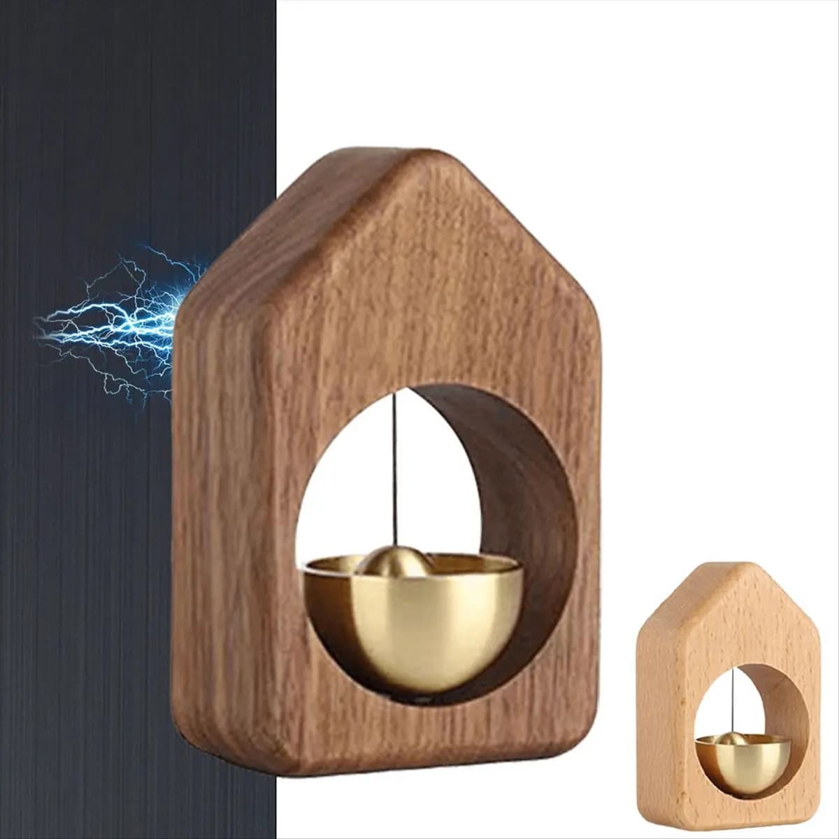 (AIMA) Door Bell Wooden Wind Chimes Wireless Doorbell Entrance Door Bell Decorative Wind Bell Home Decoration A