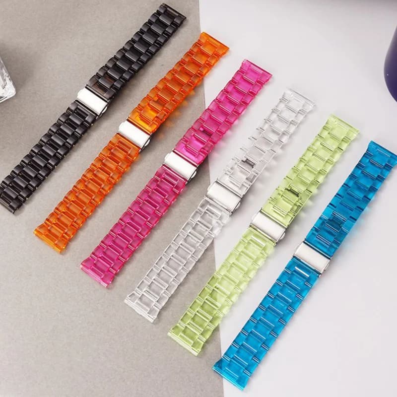 Cinturini trasparenti per Samsung Galaxy watch 7-6/5/pro/4/classic/Active 2 20mm/22mm Bracciale Glacier link huawei gt 5-4-3-2 band