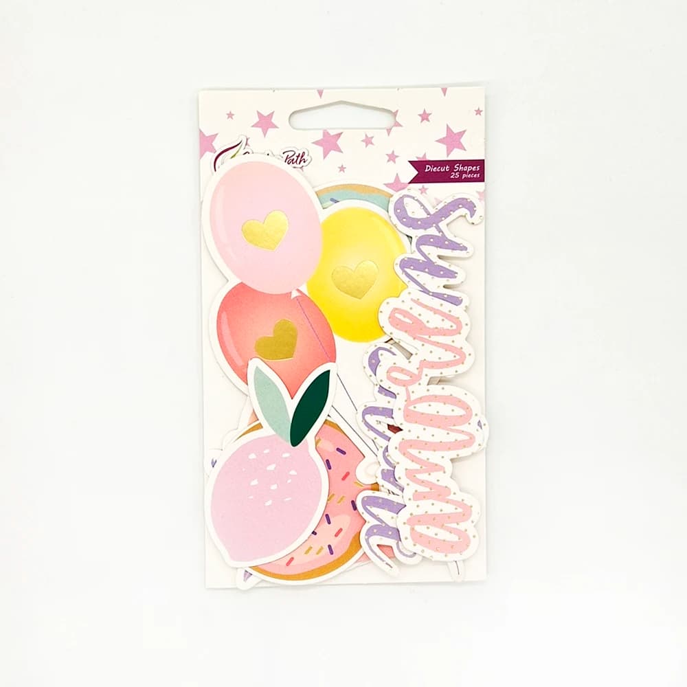 Creative Path 25pcs Gold Foil Scrapbooking Paper Die Cuts Dreamcatcher Balloon Dounut Journal Die Cuts Ephemera For DIY Crafting