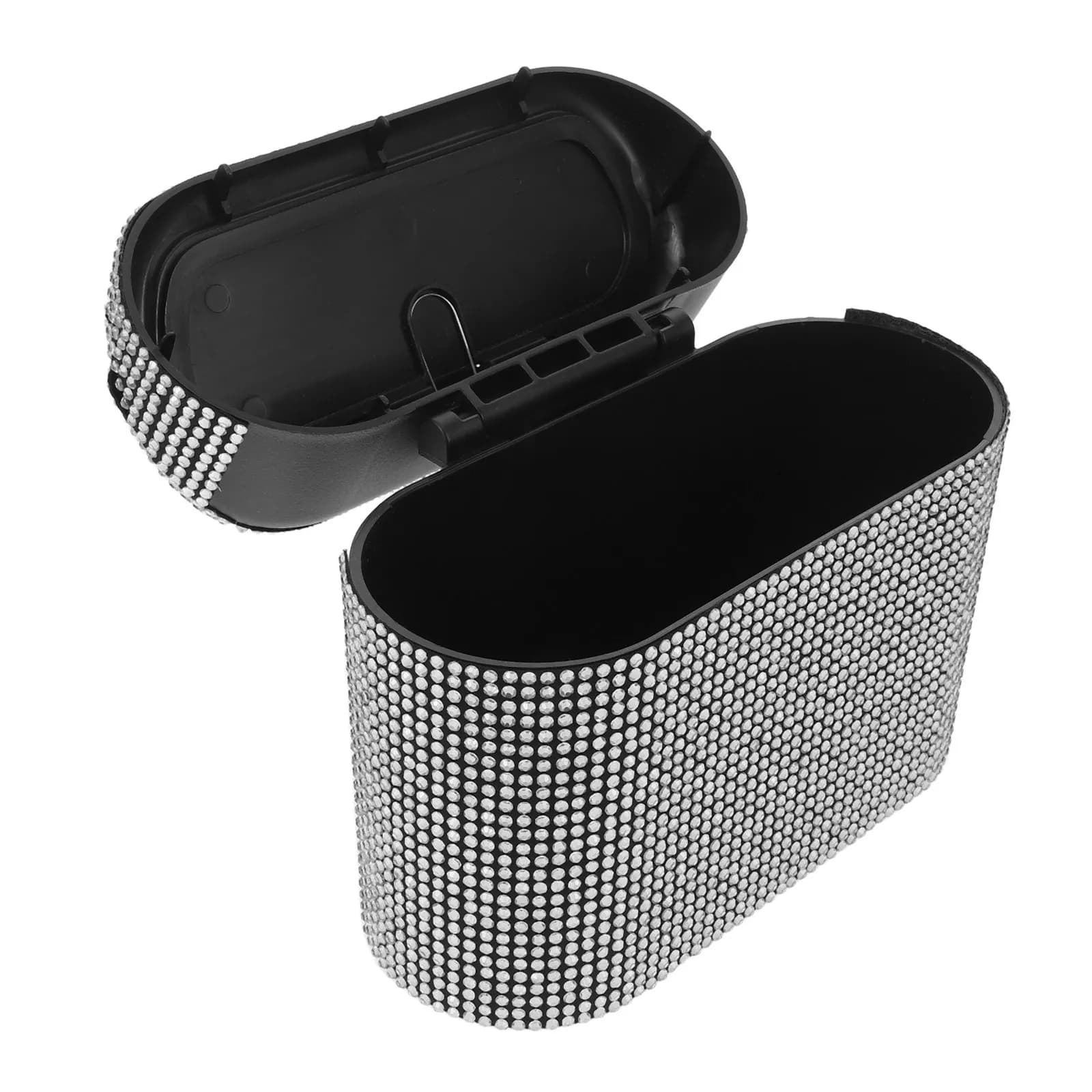 Cestino per Auto con Glitter e Strass, Organizzatore da Appendere per Interni Auto, Mini Contenitore per Rifiuti, Porta Rifiuti per Portiera Auto, Cestino Portatile