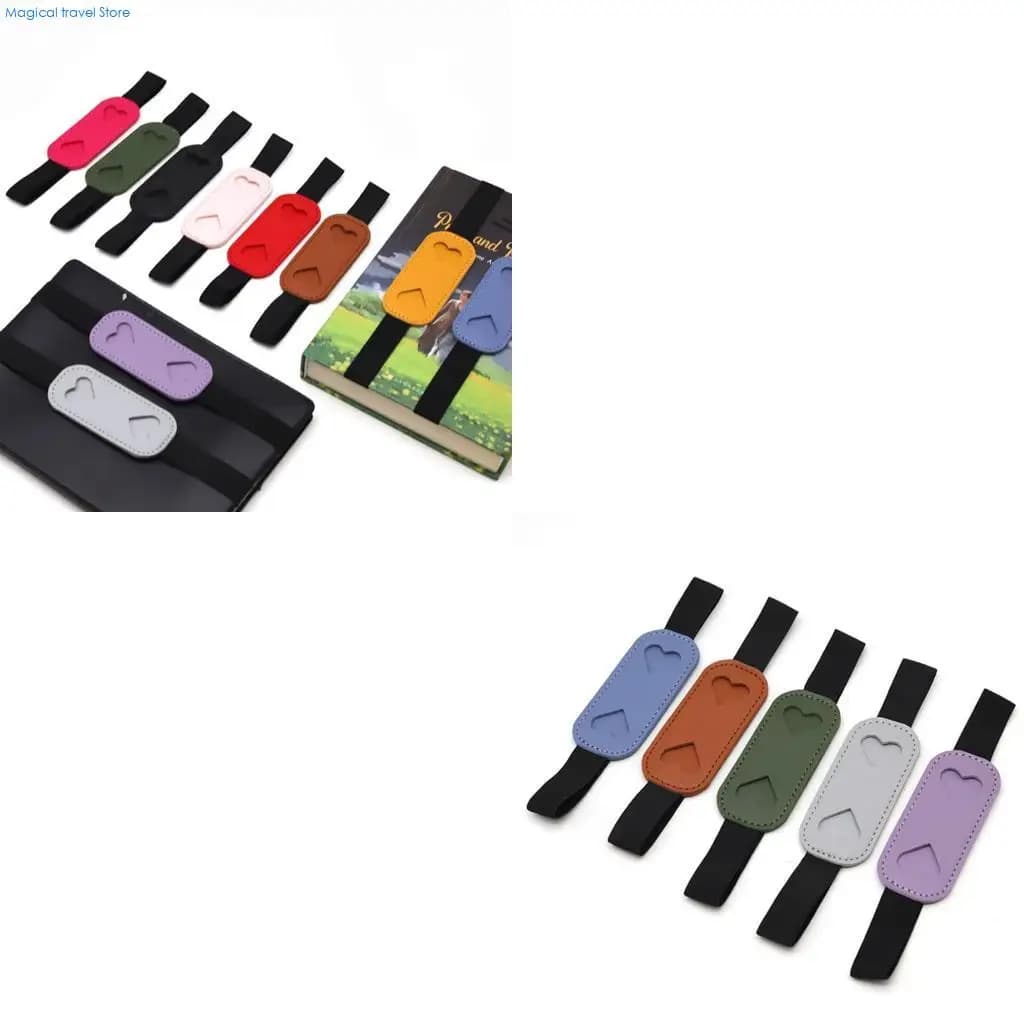 N2UB 5Pcs Pencils Case with Adjustable Elastic Bands Leather Pencil Pouches Notebook Pen Organiser for Hardcover Journal