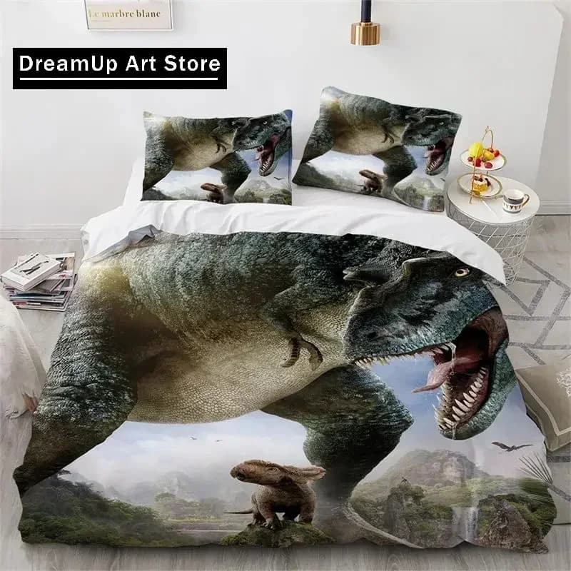 3D Print Jurassic World Park Dinosaur Bedding Set Boys Girls Twin Queen Full Size Duvet Cover Pillowcase Bed Adult Bedroom