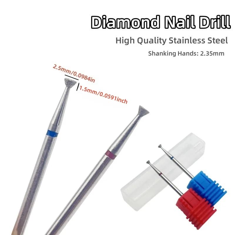 2.5mm Umbrella Diamond Nail Bit Cuticle Cleaner Under Nail Dead Skin Remover Safety Professional Manicure Nail Dril Bit Tools