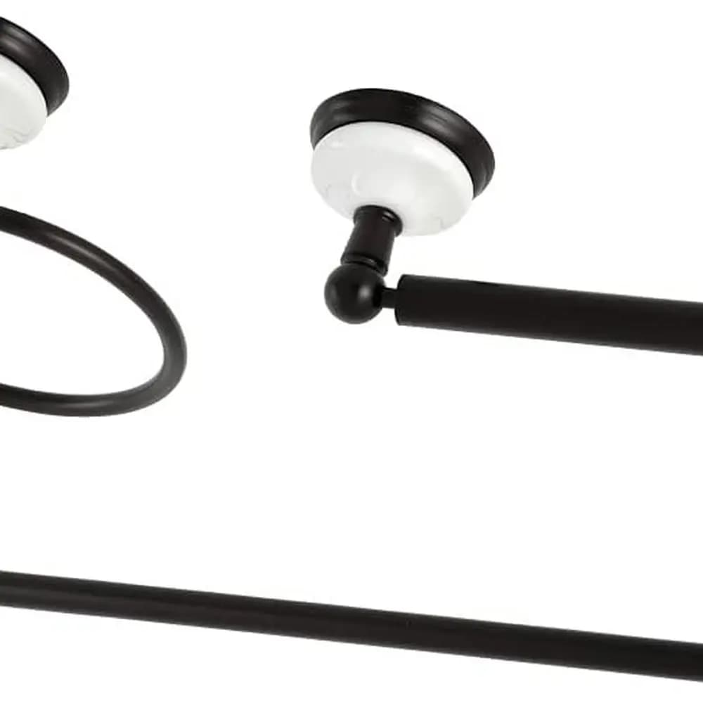 Set di asciugamani in 3 pezzi in stile vittoriano con barra da 18 pollici in finitura bronzo lucidato a olio