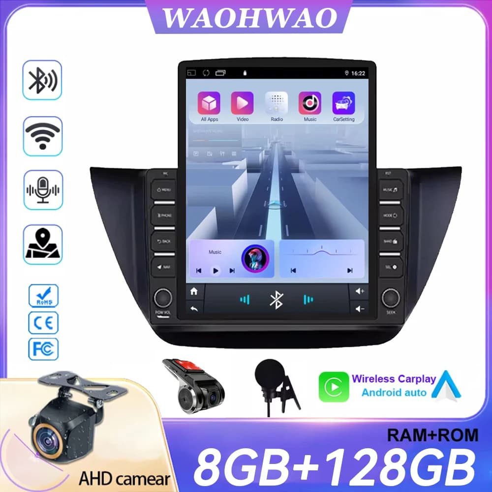 Autoradio Android 16 da 9.7 pollici per Mitsubishi Lancer 9 CS 2000 2001-2010, lettore multimediale Carplay, GPS, DSP, senza lettore DVD 2din.