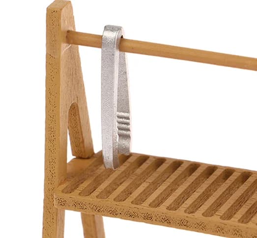 【BBS】1Set 1:12 Casa delle bambole in miniatura Portapane Torta Scaffale Scatola di immagazzinaggio/Cestino con clip da forno Scena Decor Accessori per casa delle bambole