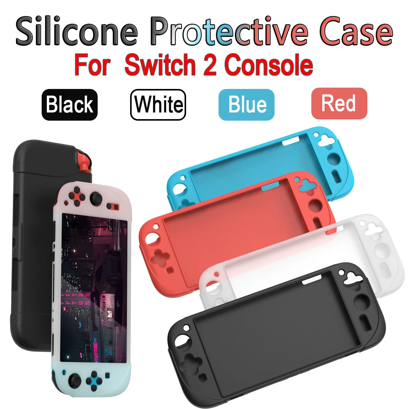 Custodia Protettiva Integrale in Silicone per Console Switch 2, Cover Protettiva Tutto-in-Uno TNS-3158 per NS2