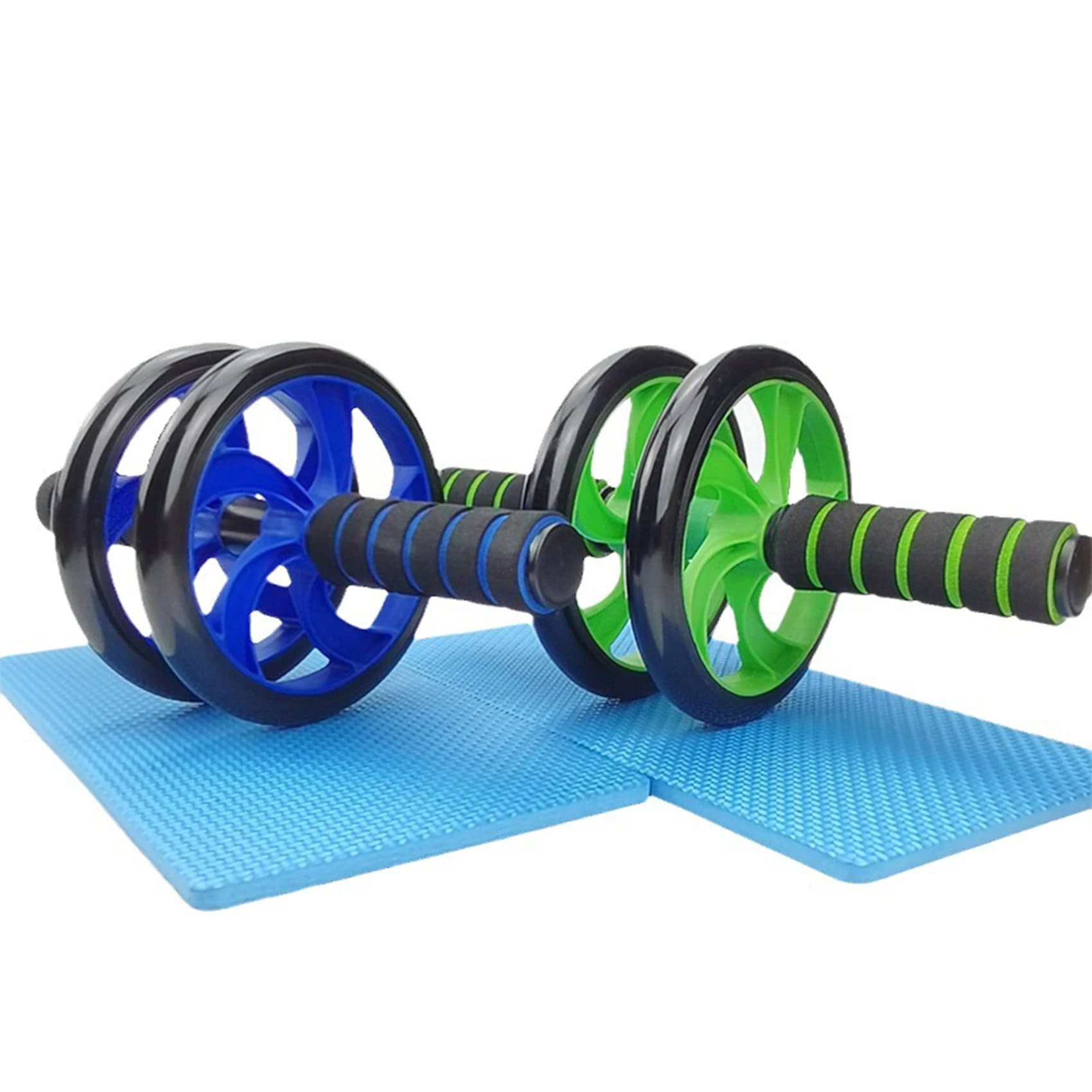Ab Roller Wheel Rullo per esercizi addominali Doppia ruota classica con manici in schiuma - Include ginocchiera extra spessa