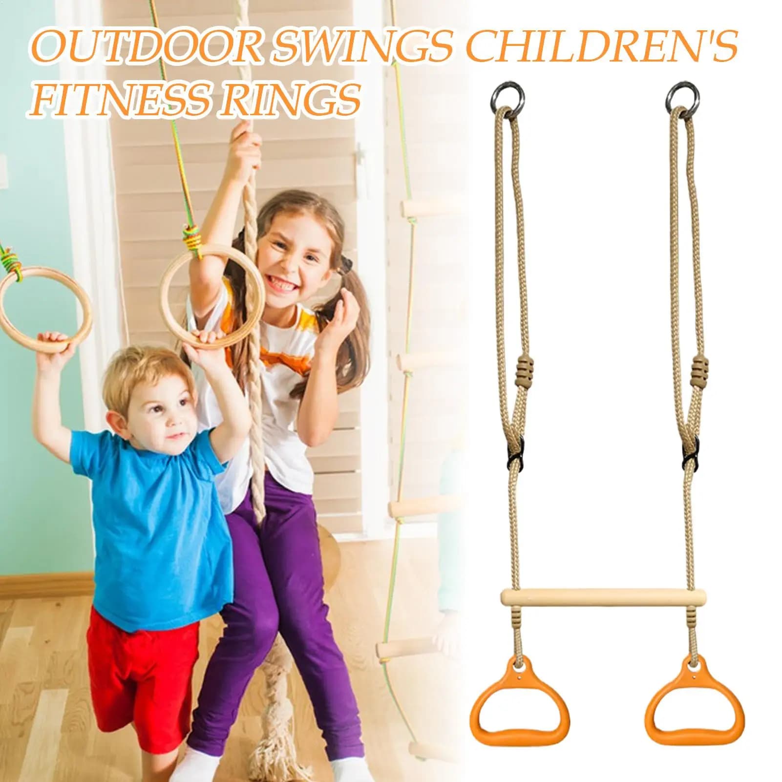 Children's fitness rings Sports swing games pull up, fitness training handles for children Teenagers Indoor play time Courtyard