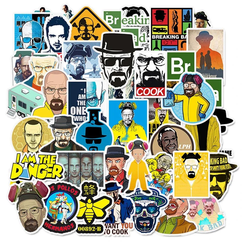 50 pezzi Breaking Bad TV Show adesivi PVC giocattolo impermeabile Graffiti adesivi per bambini skateboard chitarra valigia bagagli auto decalcomania