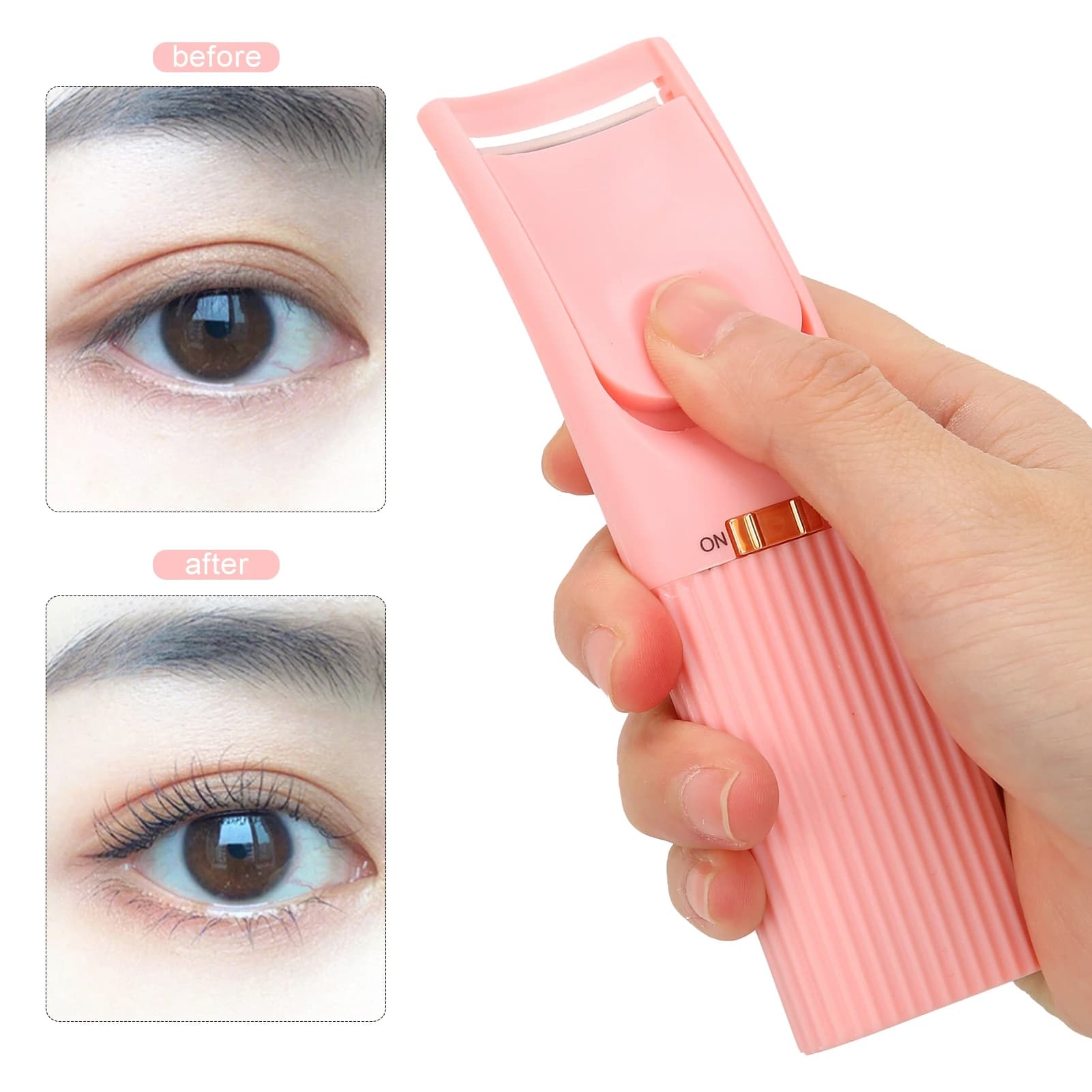 Piegaciglia riscaldato Palmare elettrico intelligente Controllo della temperatura Styling a lunga durata Piegaciglia Mini piegaciglia