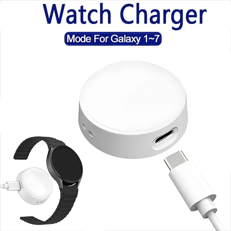 Cavo di ricarica wireless per orologio, mini caricatore portatile USB-C per Samsung Galaxy Watch 7 6 5 4 3 Active 1 2, dock di ricarica rapida
