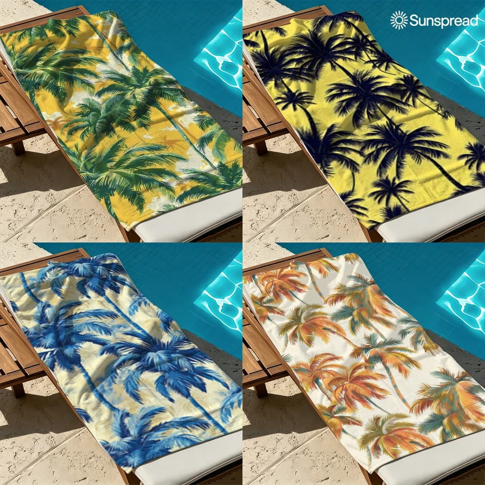 Retro Palm Days Beach Towel Quick Drying Travel Towel Unisex Soft Comfortable Quick Dry Portable for Men Women Beach