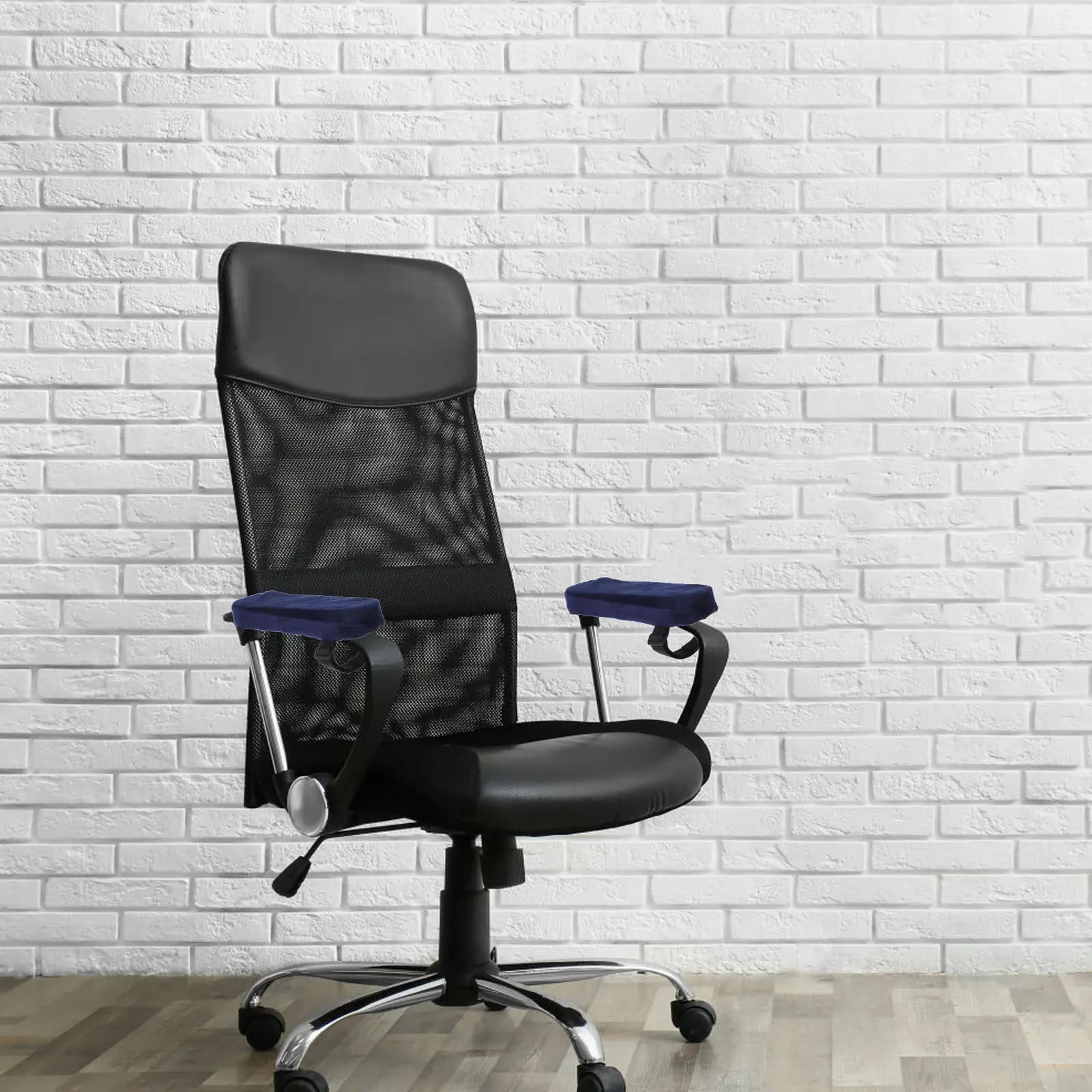 2 Pezzi Cuscinetti Ergonomici in Memory Foam per Braccioli di Sedie da Gaming, Blu Scuro, Morbidi Cuscini per Gomiti, Copri Braccioli Antiscivolo per Sedie da Ufficio