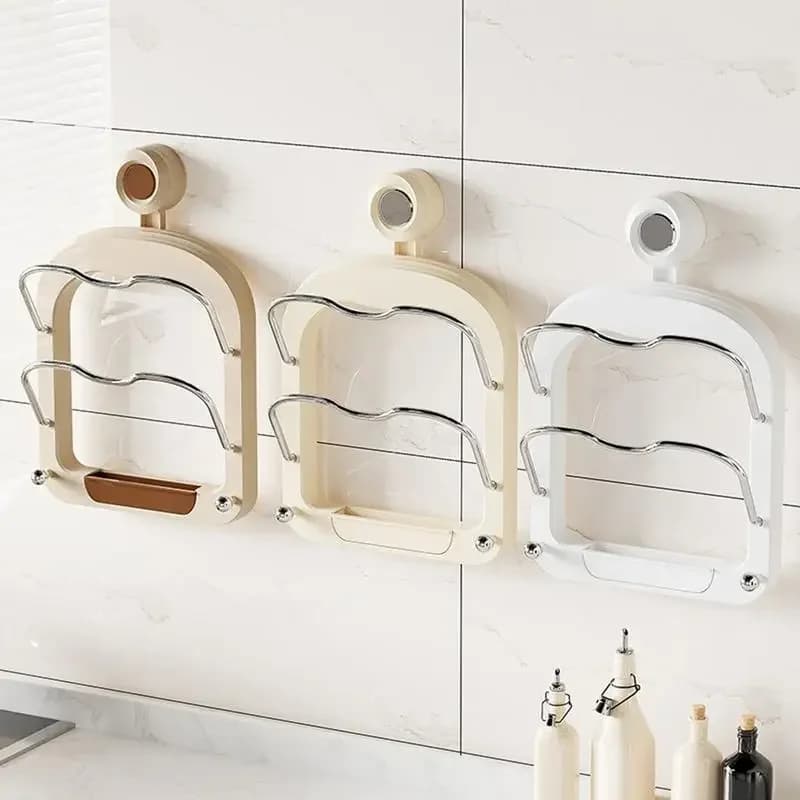 Cucina a parete coperchio pentola Rack di stoccaggio senza punzonatura salvaspazio tagliere scolapiatti portaoggetti