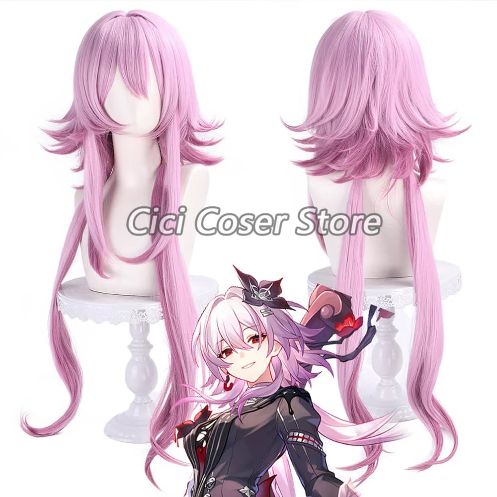 Honkai Star Rail 7 marzo E notte Parrucca Cosplay Rosa-viola Capelli lunghi Donna Halloween Party Carnevale Gioco di ruolo Parrucche sintetiche