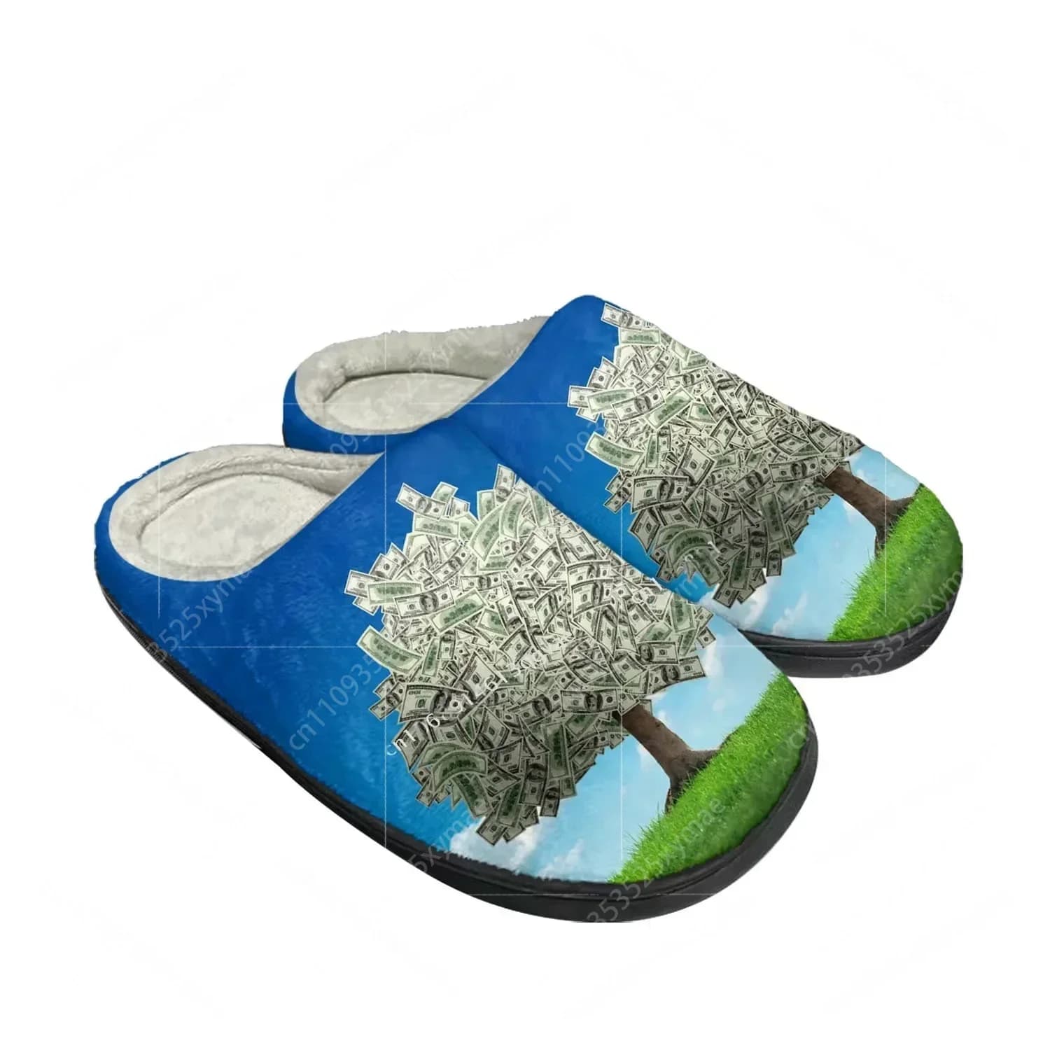 Dollar Green Tree Home Cotton Custom Slippers Mens Womens Sandals Plush Bedroom Casual Keep Warm Shoe Thermal Slipper White