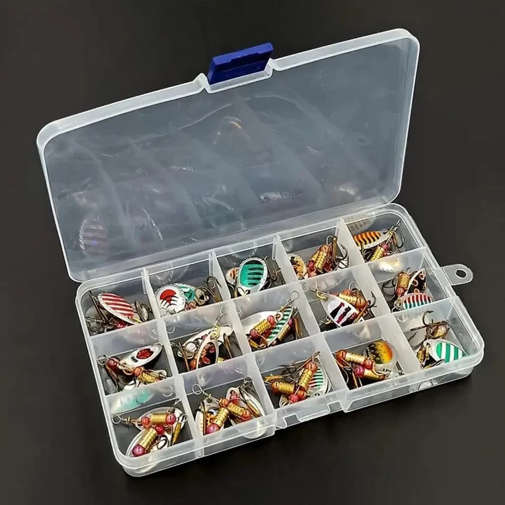 30pcs Metal Spoon Spinner Fishing Lure with Treble Hook Spoonbait Crankbaits Fishing Wobblers for Bass Pike Crochet