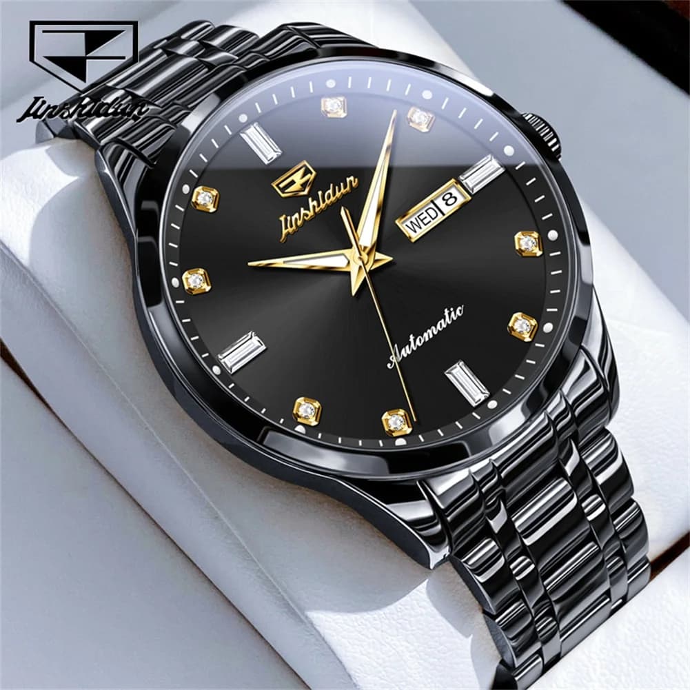 JinShiDun 8841 Automatic Luxury Men's wristwatch with Dual Calendar, Waterproof and Bright