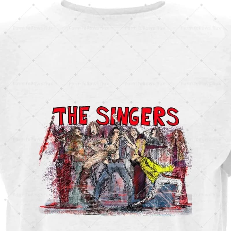 T-Shirt con Cappuccio da Uomo 2026, Stile Fumetto Disegnato a Mano, The Singers Dads Rock The Singers, Unisex, Taglie S-6XL, Adatto anche per Taglie Forti