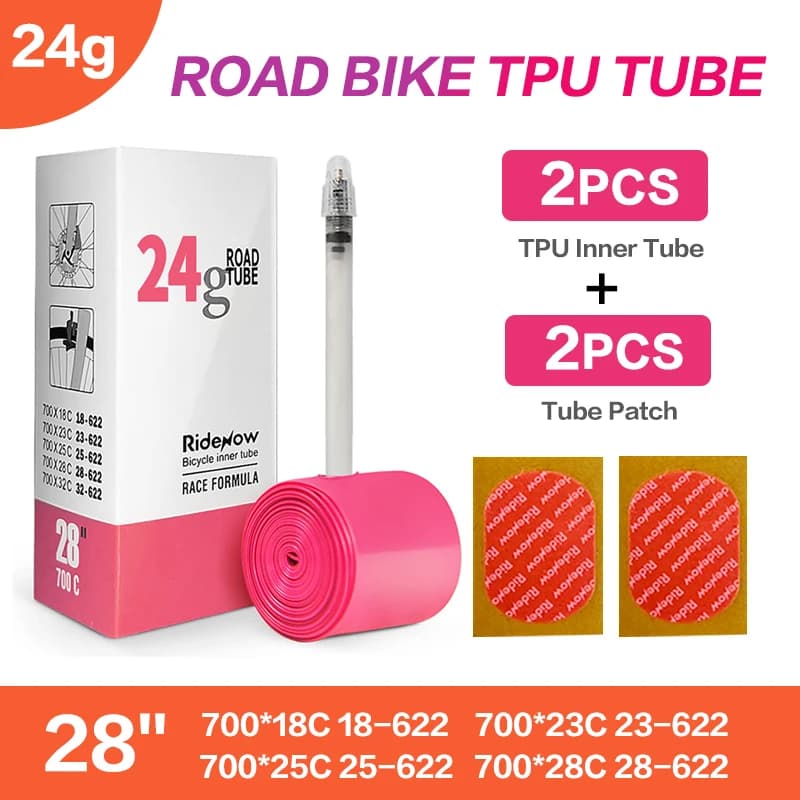 RideNow 24G ultralight air chamber for road bikes 45/65/85mm length French valve Super lightweight 24G road bike tube Pneumatic TPU inner