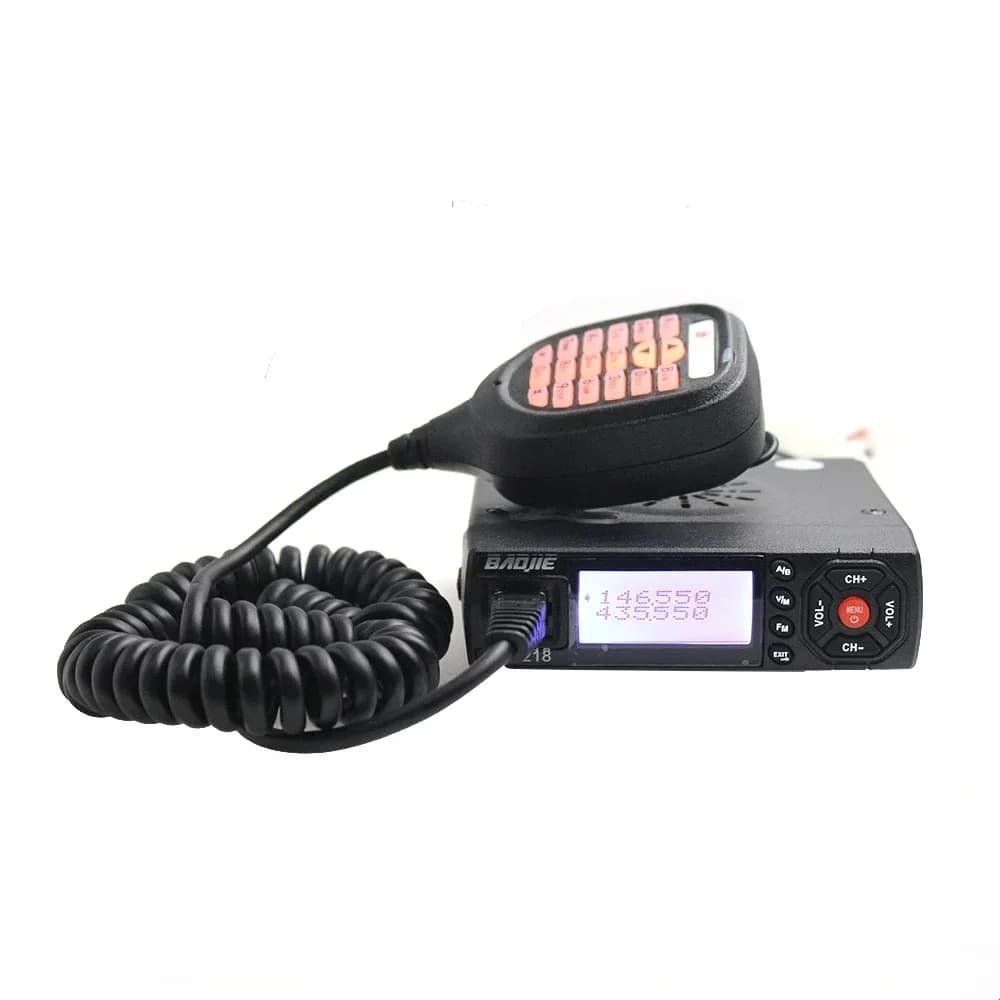 Baojie BJ-218 Walkie Talkie mobile da 25 W 136-174 MHz e 400-470 MHz Doppio display MINI Ham Radio 10 KM Baojie BJ 218 a lungo raggio