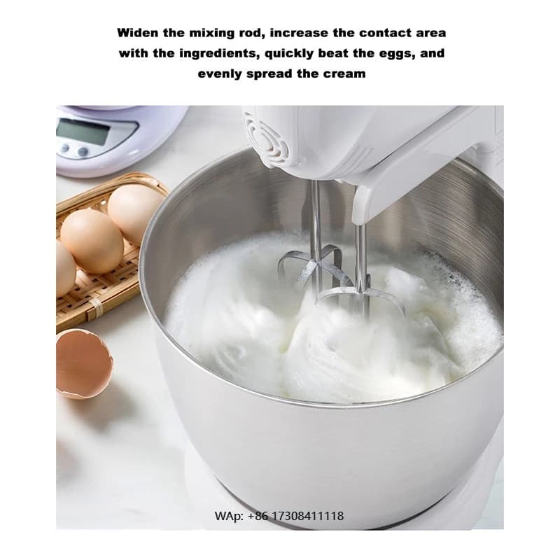 New 3L Portable Frullator for Foods and Desserts with Steel Accessories and Electric Egg Saddle