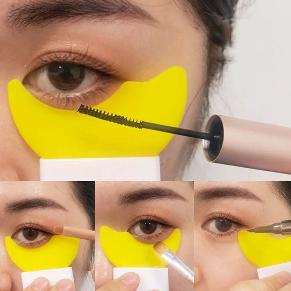 1 Piece Soft Kit for Beginners Woman: Eyeliner Makeup Beauty Tool, Eyeliner Template, Mascara Protection, Pad Shade Model