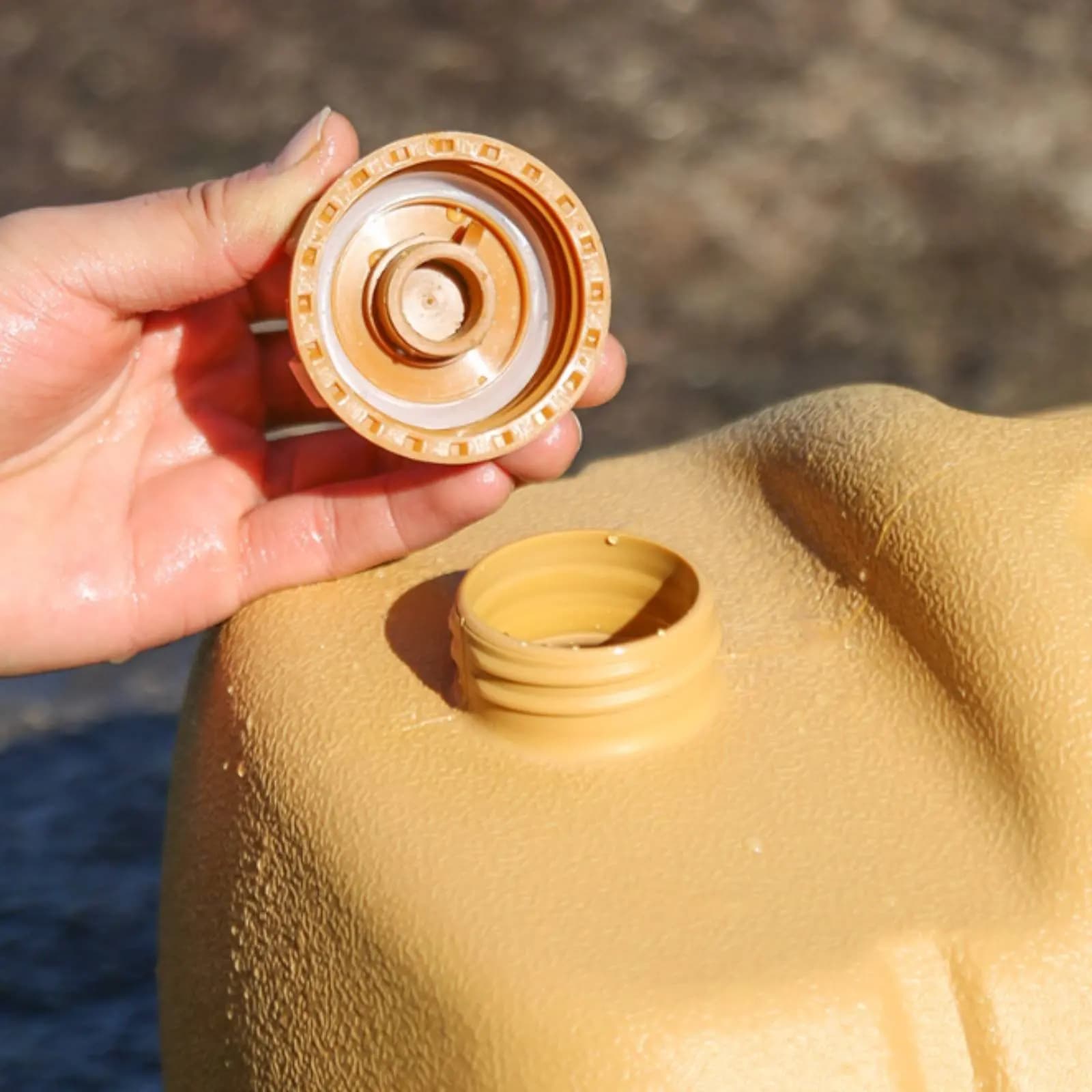 Contenitore per acqua da 20 litri in PE per uso alimentare, contenitore per acqua da campeggio per auto, riutilizzabile, a bocca larga, per viaggi