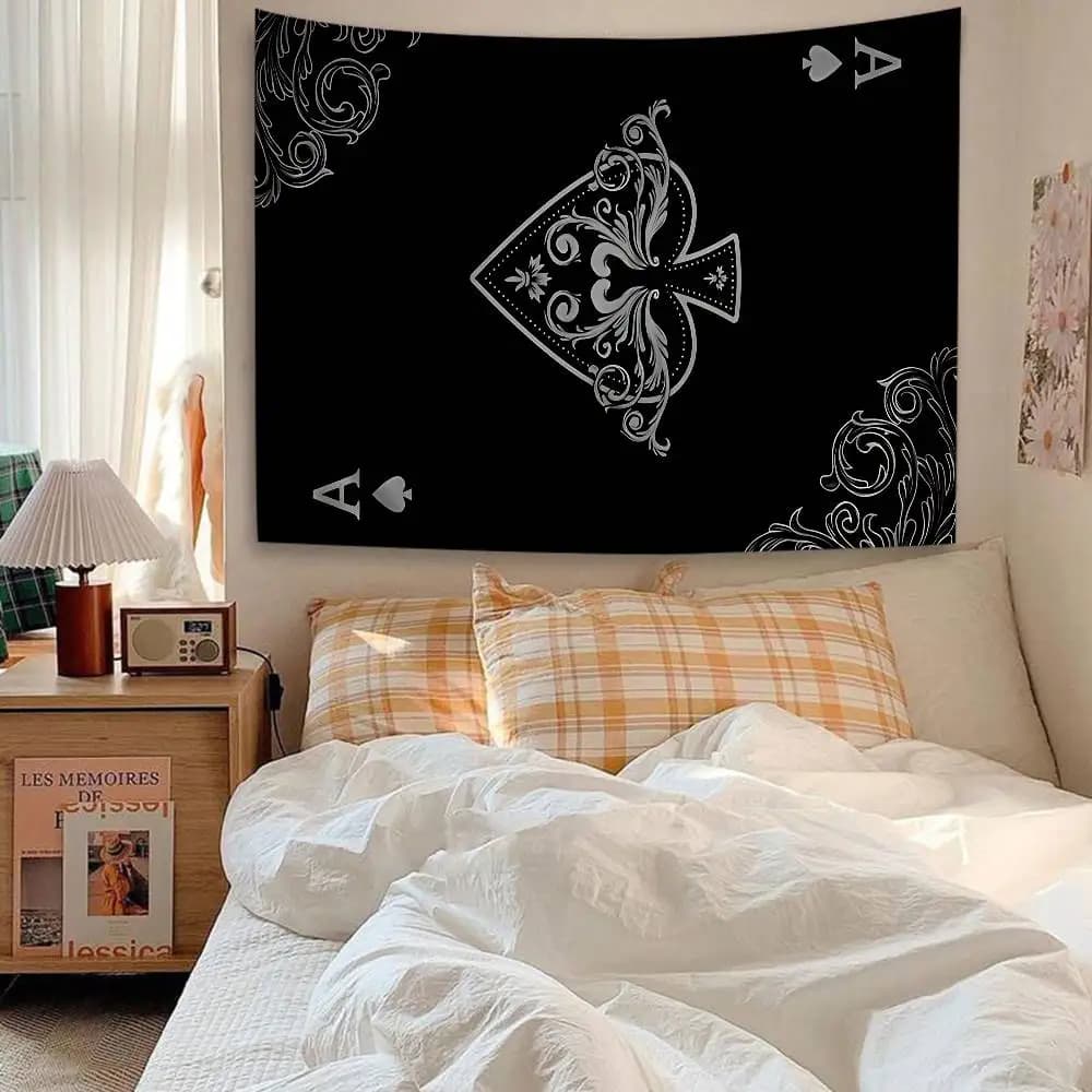 Ace of Spade Hanging Bohemian Tapestry Hanging Tarot Hippie Wall Rugs Dorm Japanese Tapestry