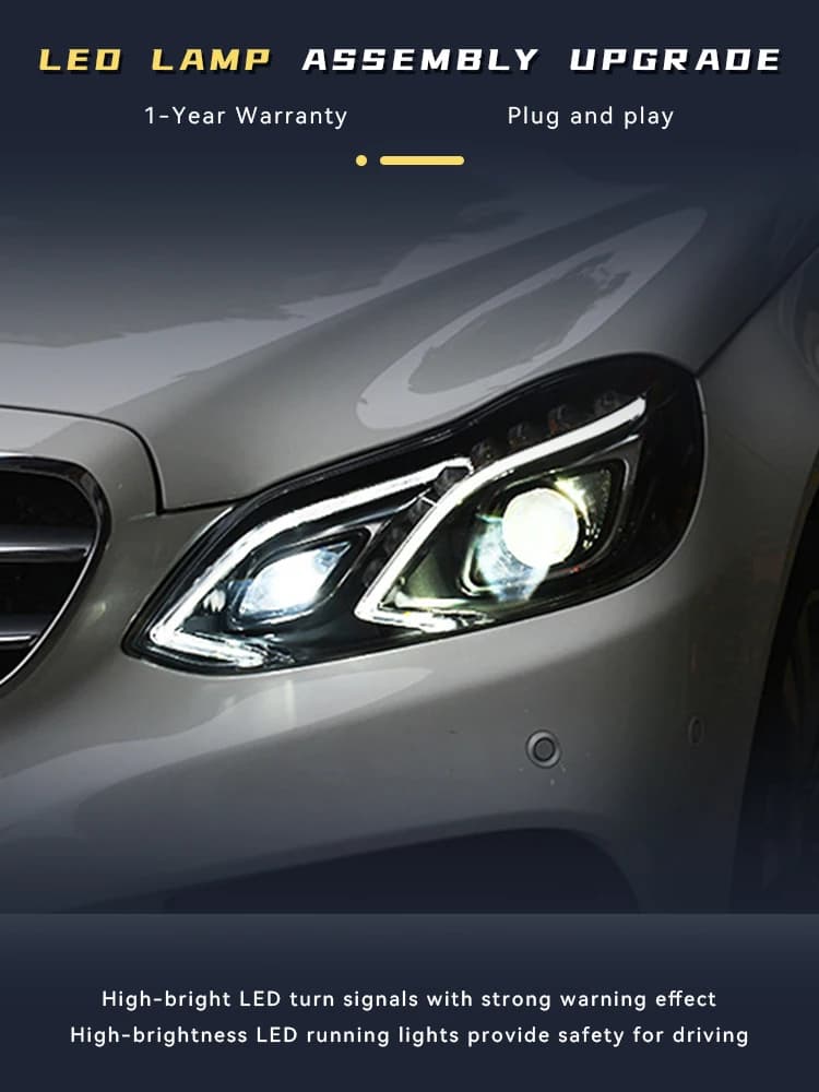 Luci dell'automobile Per Benz W212 E200 E260 E300 Full LED DRL 2009-2013 Auto Faro di Montaggio Avviamento Testa Della Lampada Strumento Anteriore Accessori