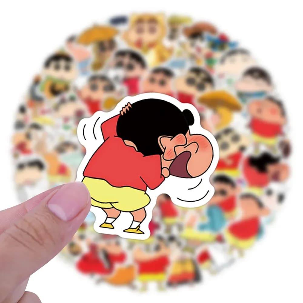 Crayon Shin-chan Anime Stickers Vinyl Decals, Cute Cartoon Sticker for Laptop Water Bottle Phone Luggage Scrapbooking Kids Gift