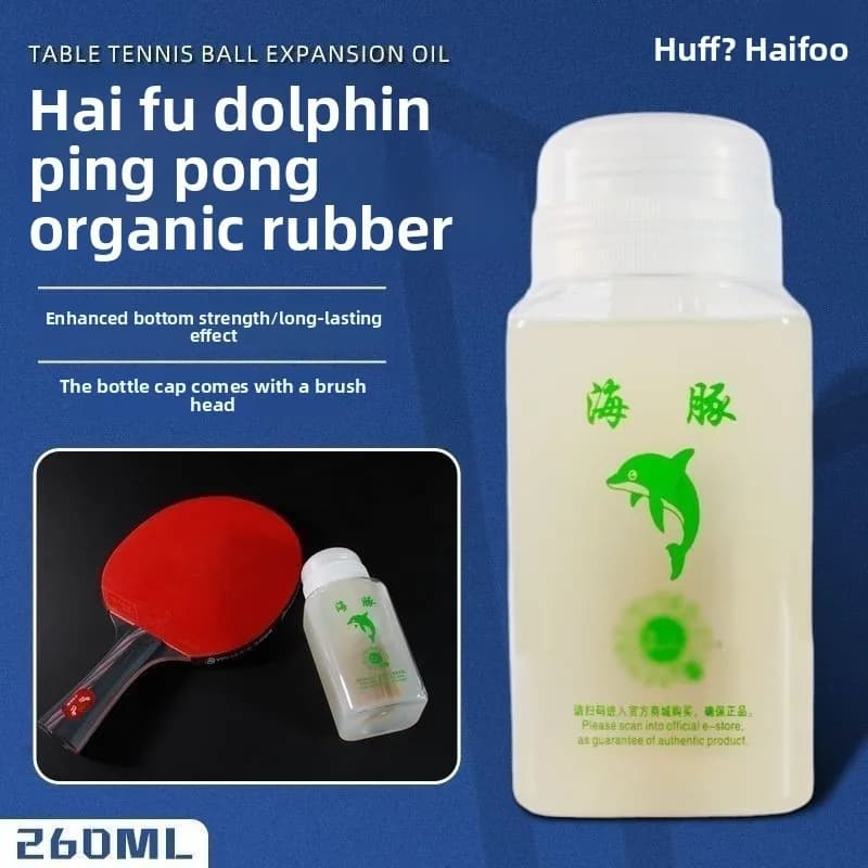 Nuovo prodotto: Colla professionale per ping pong Haifu Dolphin 260ML, adesivo per palline, colla organica per ping pong per studenti