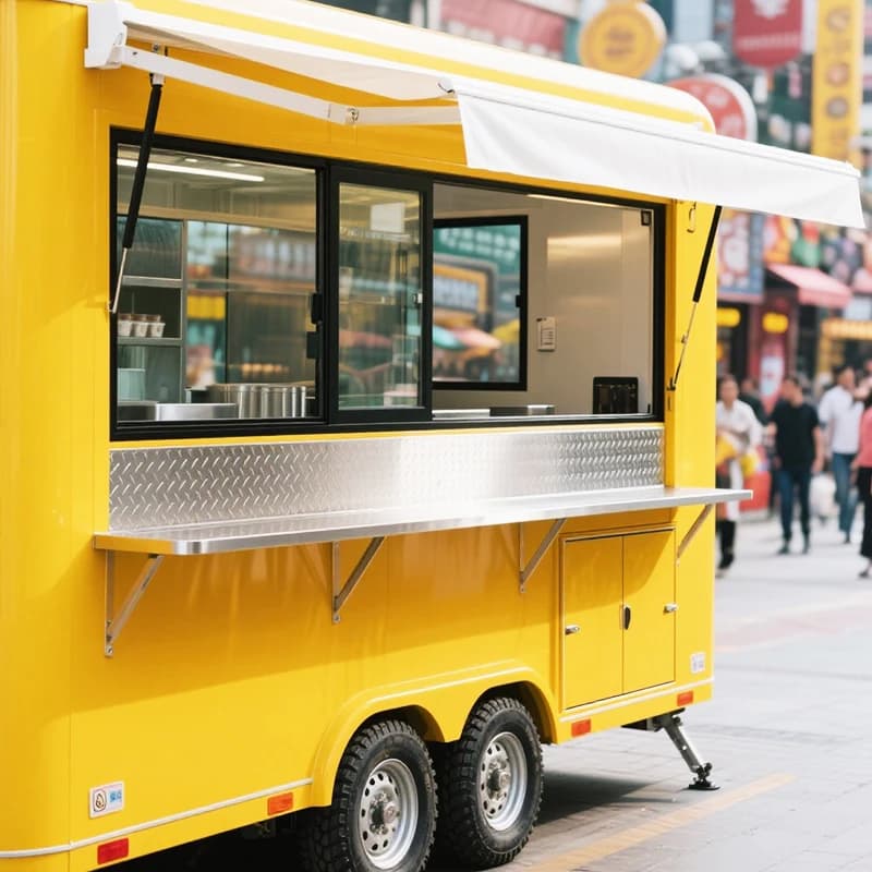 Food Cart Commercial Vending Customized Ice Cream Coffee Bubble Tea Juice Hot Dog Burger Fast Food Cart