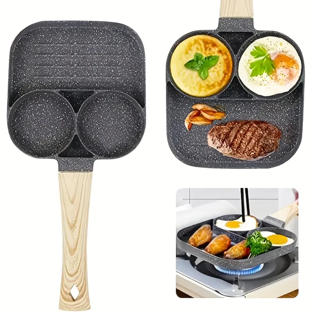 Breakfast pan Frittata frying pan beef steak pan non-stick aluminium frying pan with wooden handle Pancakes