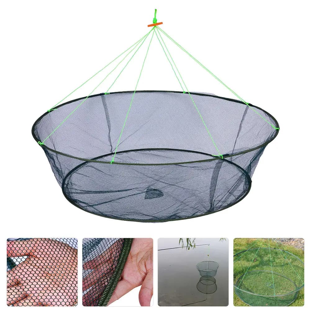 Rete da Pesca Pieghevole Portatile, Design Compatto e Resistente, per Catturare Pesci, Gamberetti, Granchi e Aragoste