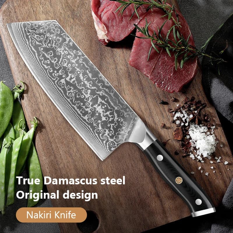 Coltello da Macellaio Professionale da 7,5 Pollici, Acciaio Damasco Giapponese a 67 Strati, Affilato per Carne e Verdure, Coltello da Chef da Cucina