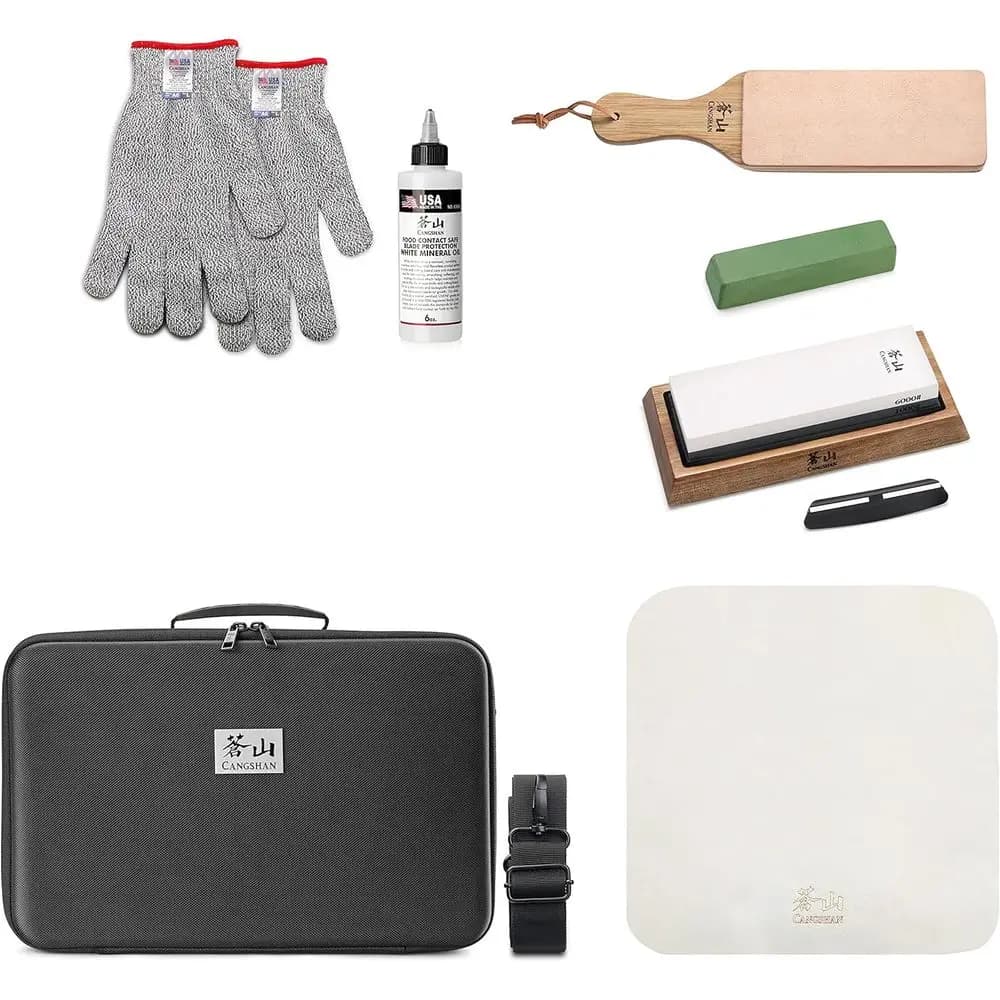 Care and Sharpening Kit for Kitchen Knives in 7 Pieces
