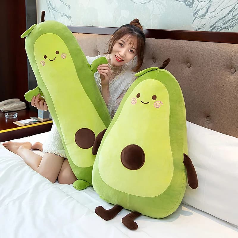 Cuscino Peluche a Forma di Avocado, Morbido Giocattolo Animale Imbottito, Cuscino per Dormire, Regalo per Bambini, Vendita all'Ingrosso